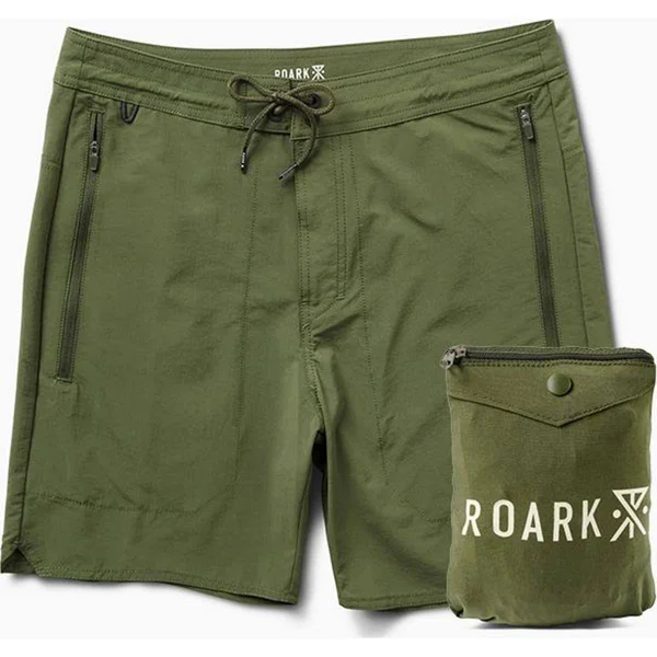 Layover Trail Travel Shorts 18x22 Dark Army - 34