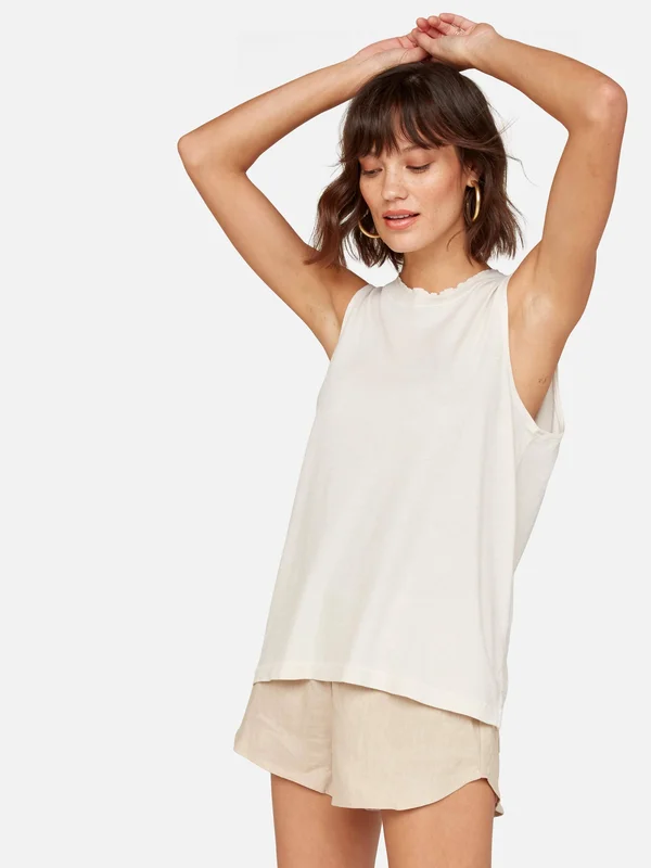 Organic Cotton Vintage Tank Bone - S