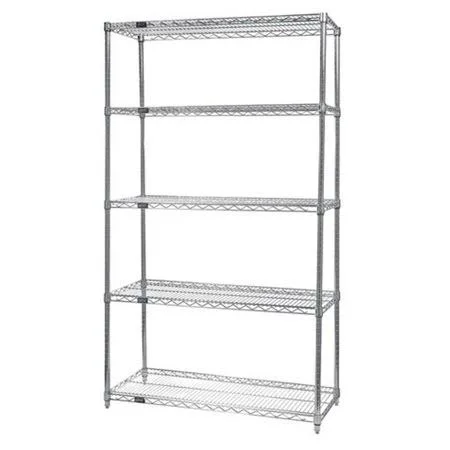 5-Shelf Chrome Wire Shelving Starter Kit 18 x 60 x 54 in. BE1136434