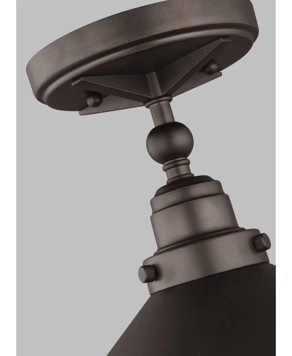 Feiss Hooper 1-Light Antique Bronze Flush Mount