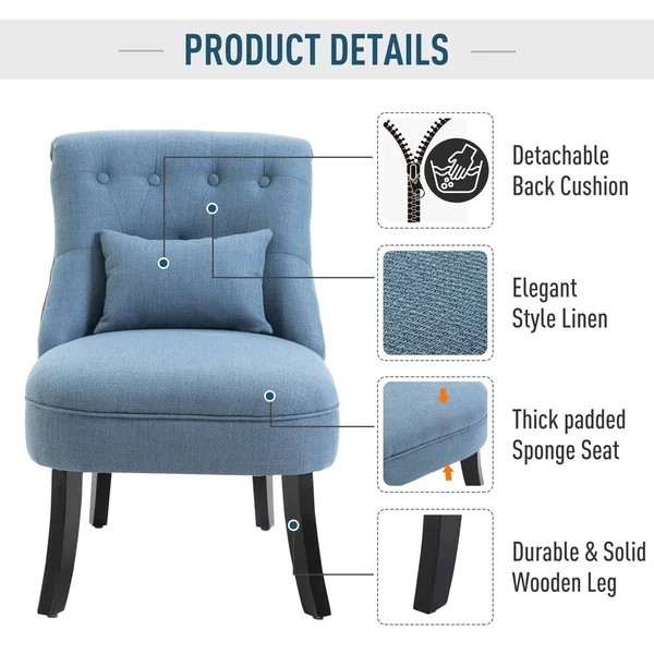 Copper Grove Tigre Fabric-Upholstered Small Accent Chair with Wood Legs and Pillow - 20.75*27.25*30.25 - Grey