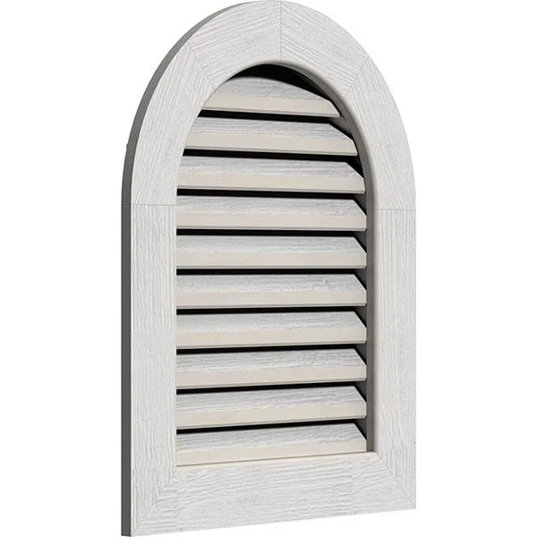 Ekena Millwork GVWRT20X2001RFPWR 20x22W x 20x22H Round Top Gable Vent (25x22W x 25x22H Frame Size): Primed - Functional, Rough Sa