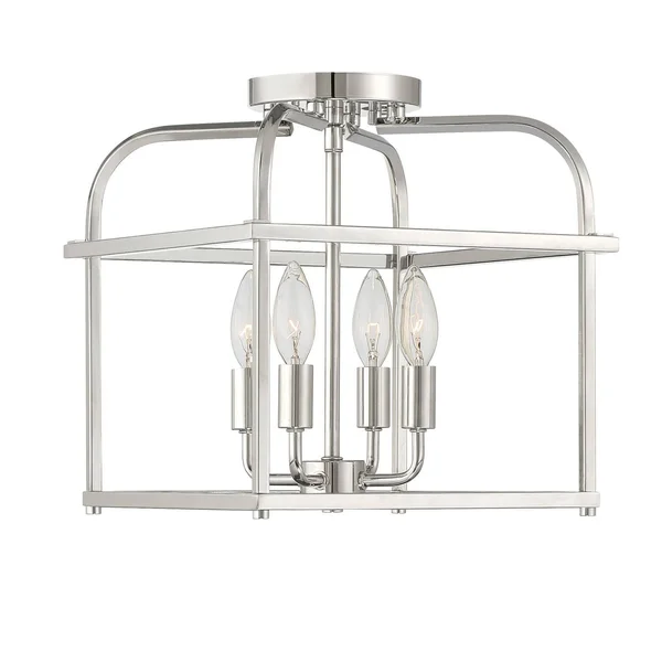 251 First Anita Four-Light Semi-Flush Mount in Polished Nickel - Polished - Transitional, Bellacor 2319502
