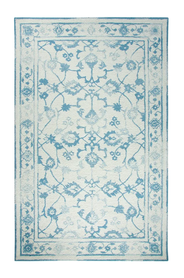 Dynamic Rugs Avalon 88802 Rug - 5' x 8', Ivory/Light Blue