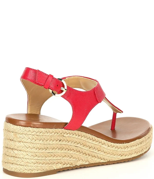 Michael Michael Kors Laney Leather Thong Espadrille Wedges - 7m