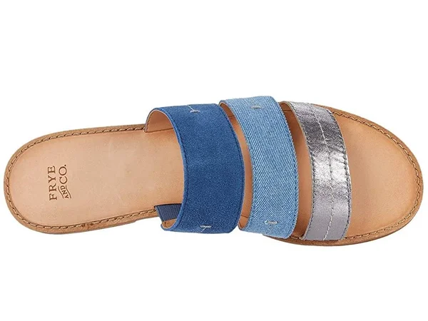 Frye, Evie 3 Band Slide, 8 US, Blue