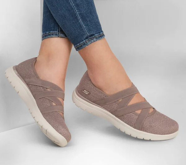 Skechers Women's On-The-Go Flex - Renewed Mary Janes - Taupe, 9.0