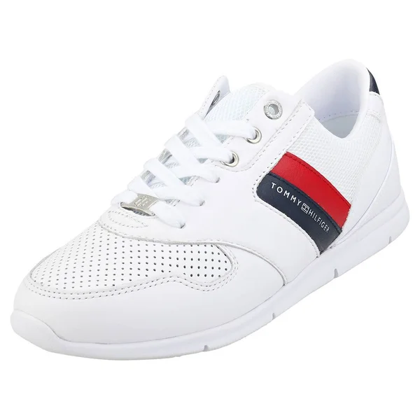 Tommy Hilfiger Lightweight Womens White Leather Trainers