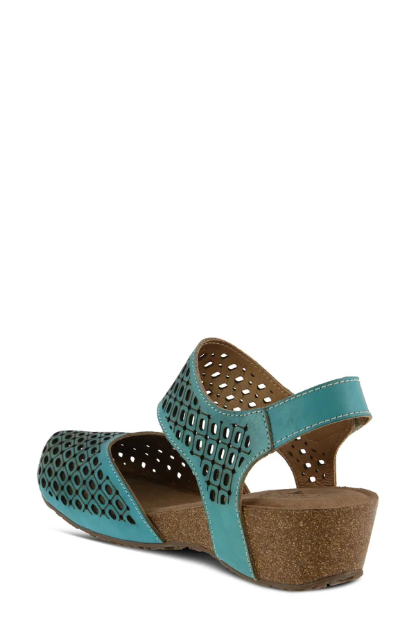 L&Artiste by Spring Step Women's Poppiri Closed Toe Cage Sandal - Size: 36, Sky Blue