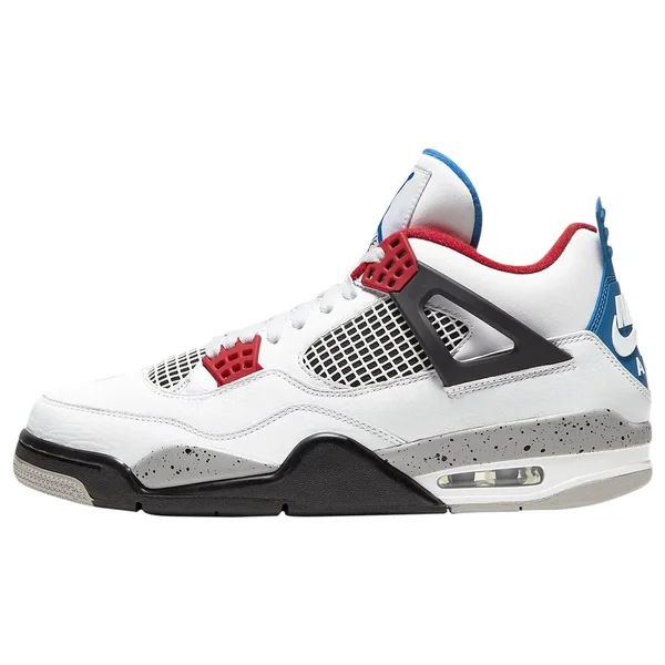 Nike Air Jordan 4 Retro SE “What The” Sneakers - White/Fire Red/Tech Grey/Military Blue - 12.5