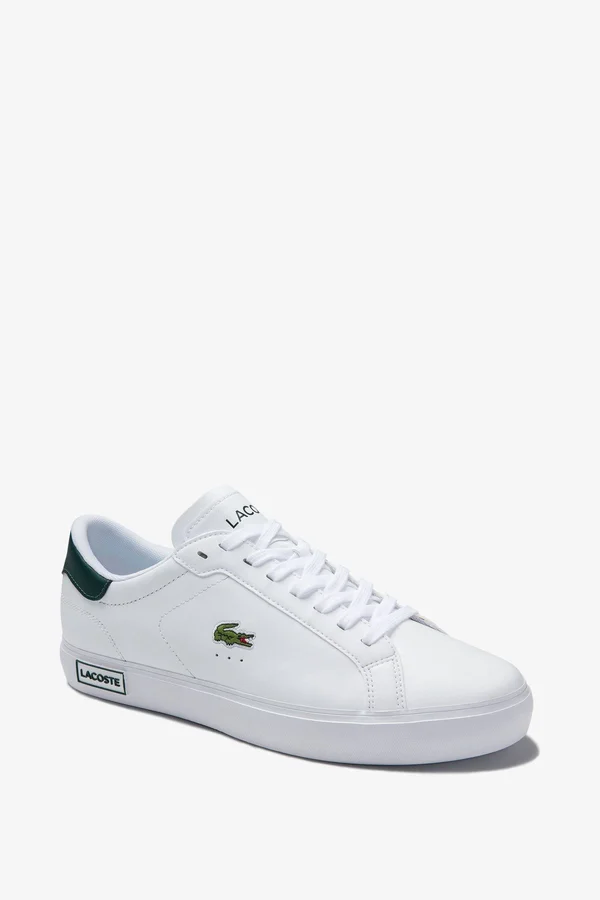 Lacoste Powercourt Trainer - White, Dark Green - Size 8