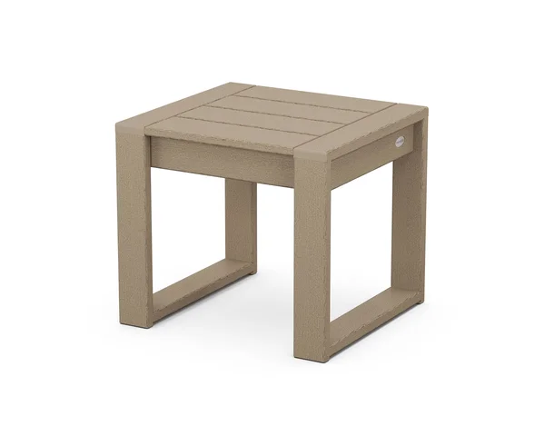 POLYWOOD Edge End Table in Vintage Sahara - 19.87" x 17.5" x 18.32"