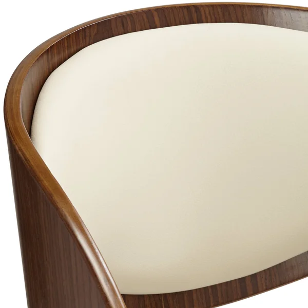 Armen Living Contemporary Malibu Cream Faux Leather Adjustable Swivel Barstool