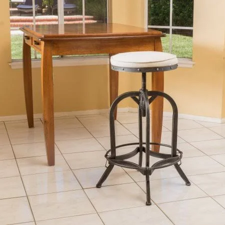 Noble House Gavin Swivel Iron Bar Stool - Brown