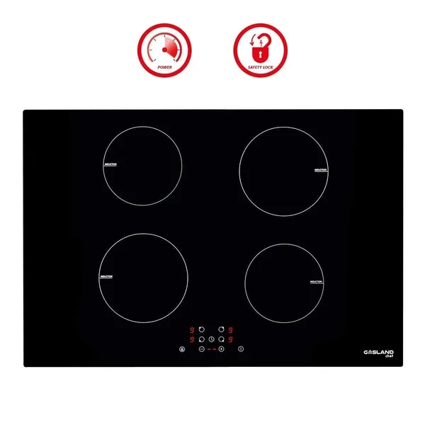 Gasland Chef 30x22 Built-in Induction Stovetop - Vitro Ceramic Surface Electric Cooktop, 4 Burners, Sensor Touch Control, Timer