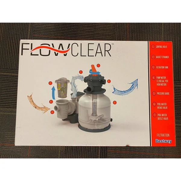 Bestway 58500E Flowclear 9 - 800 L Pump Sand Filter, White/Gray