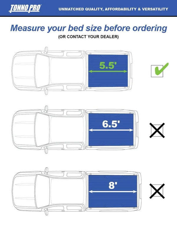 Tonno Pro Tonno Fold 42-314 Tri-Fold Truck Bed Tonneau Cover 2015-2018 Ford F-15