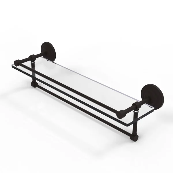 Allied Brass Gallery Glass Shelf with Towel Bar - Brushed Bronze - 16 inch