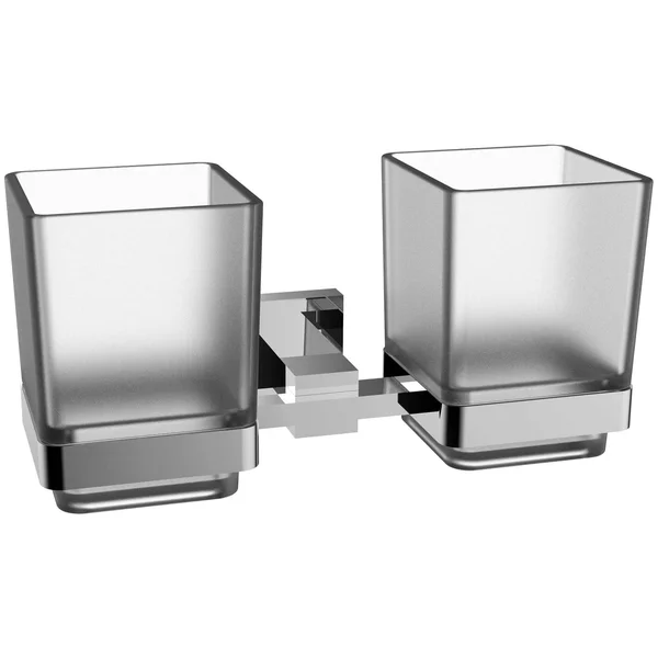 Eviva Twin Holdy Tooth Brush Holder (Brushed Nickel) Bathroom Accessories EVAC1052BN