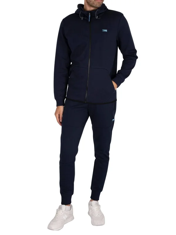 Jack & Jones Mens&s Air Zip Hoodie - Navy Blazer, AIR-ZIPHOOD, Size: L