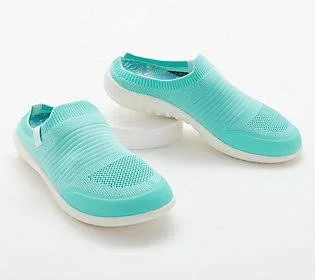 Spenco Orthotic Blissful Slide Memory Foam Slip Ons - Size 8 Medium, Fair Aqua