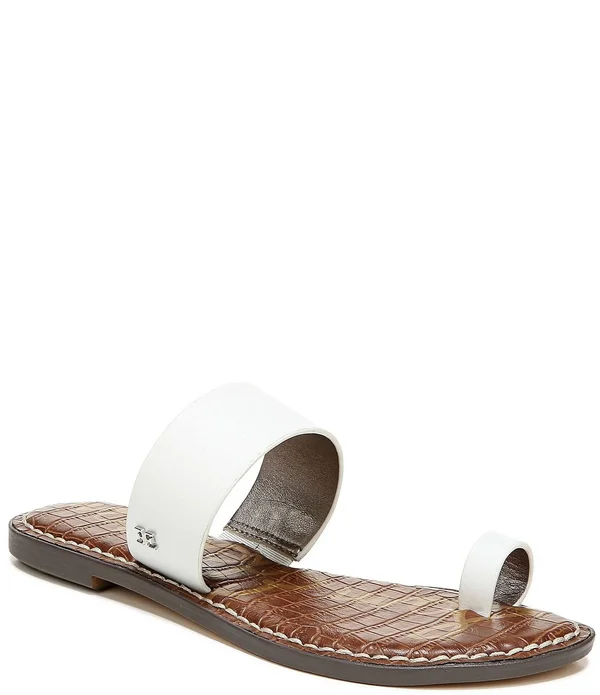 Sam Edelman Women's Gorgene Toe Ring Slide Sandals - White