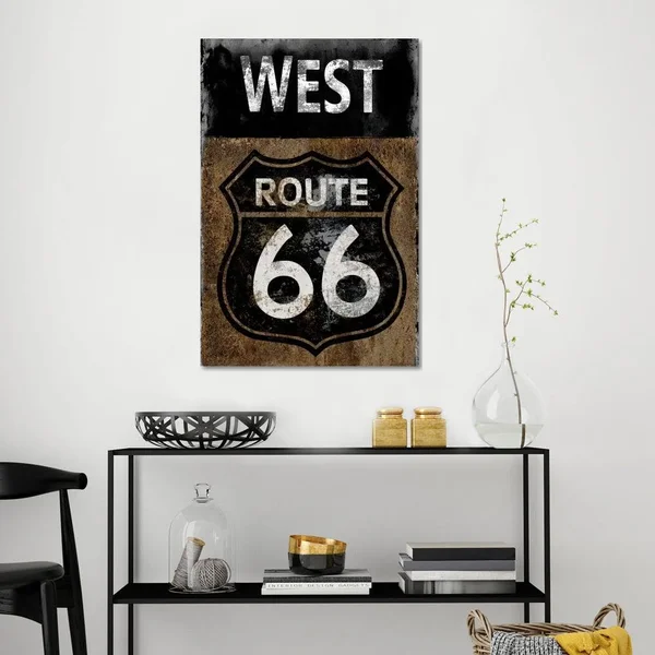 iCanvas Canvases 'Route - 'Route 66 West' Gallery-Wrapped Canvas