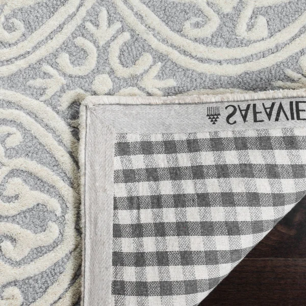 Safavieh Cambridge 123 Area Rug, Black, Ivory, 10& x 10& Square