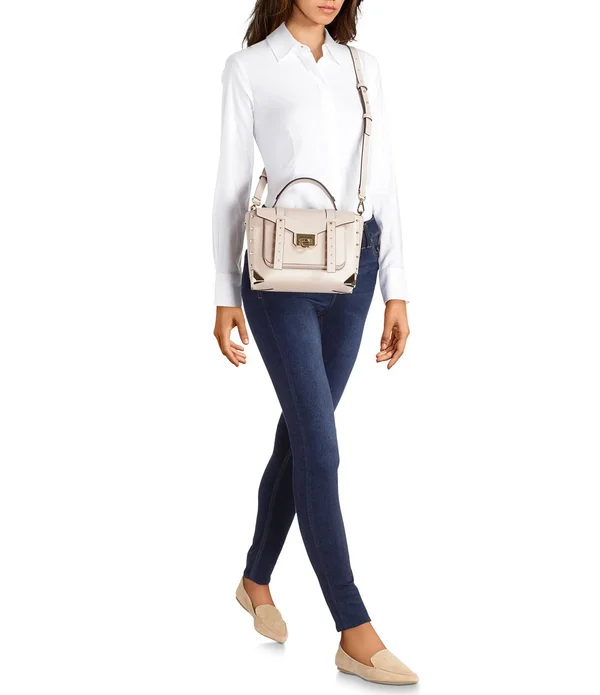 Michael Kors Manhattan Medium Leather Satchel Pink One Size