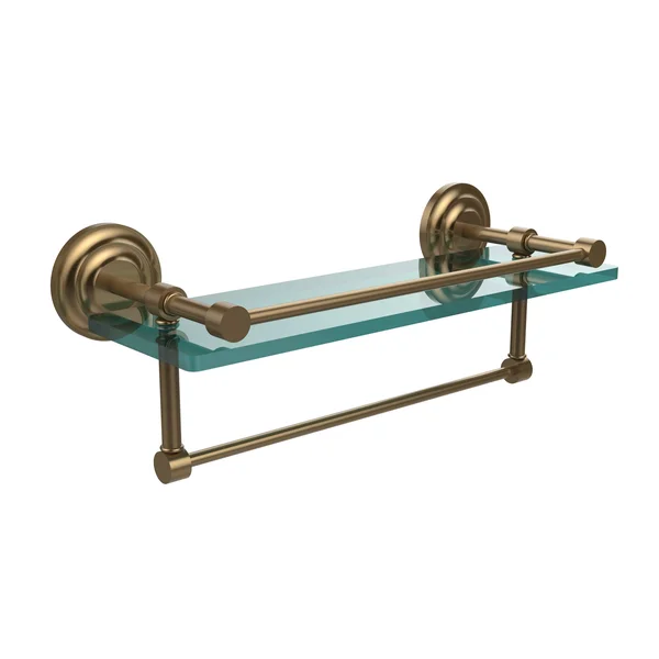 Allied Brass Gallery Glass Shelf with Towel Bar - Brushed Bronze - 16 inch