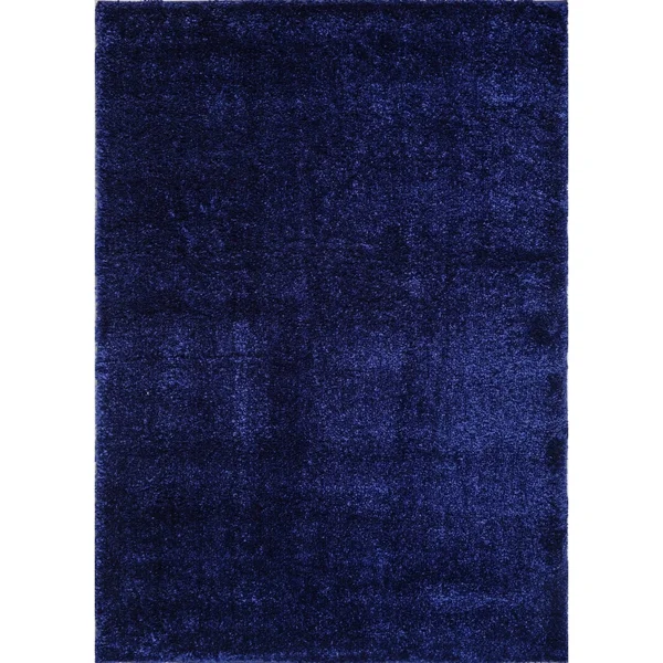 Ladole Rugs Shaggy Soft Plush Smooth Solid Plain Color Modern Durable Area Rug Carpet for Living Room Bedroom in Navy Blue - 7&10