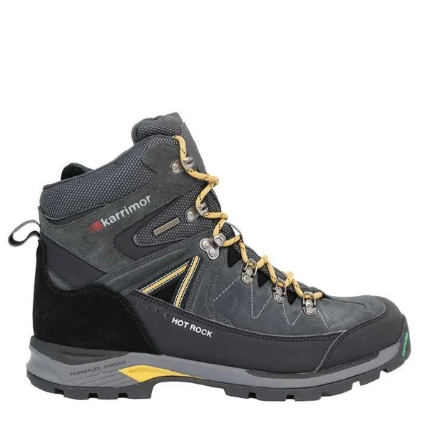 Karrimor Hot Rock Mens Walking Boots - Size 10.5(45.5), Charcoal/Yellow