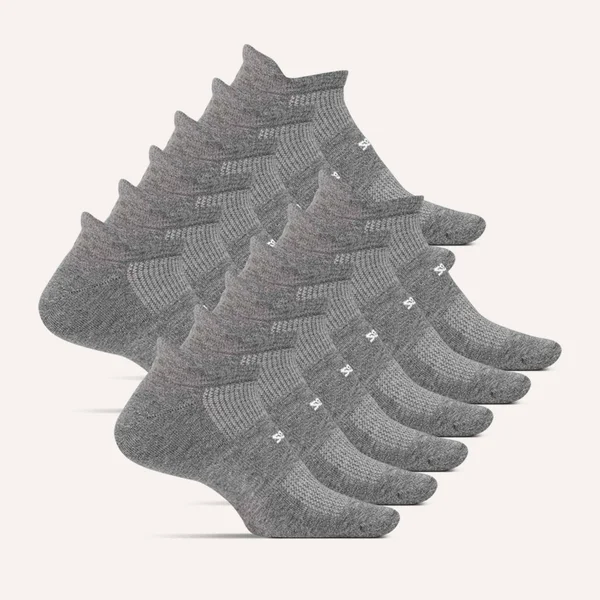 High Performance Cushion No Show Tab 12 Pack - Grey, Medium