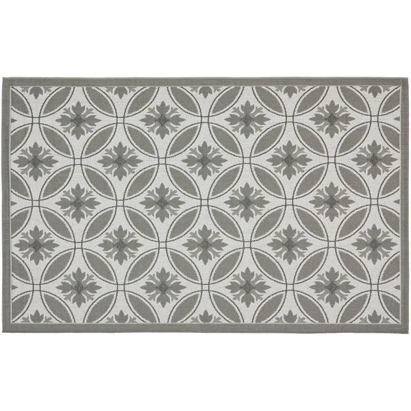 Safavieh Courtyard Area Rug CY7844 Light Grey, Anthracite, 5& 3x22 x 7& 7x22