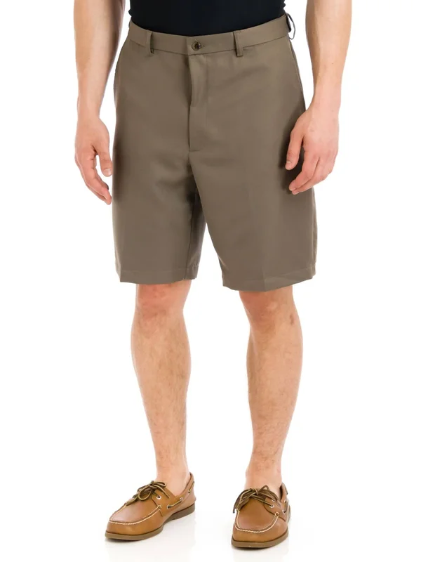 Haggar Men's Cool 18 Flat Front Shorts Bark, 36
