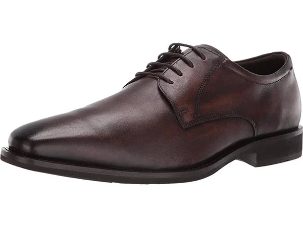Ecco Calcan Plain Toe Tie Men's Shoes Cocoa Brown : 45 (US Men's 11-11.5) M