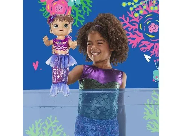 Baby Alive Shimmer &n Splash Brown Hair Mermaid Baby Doll