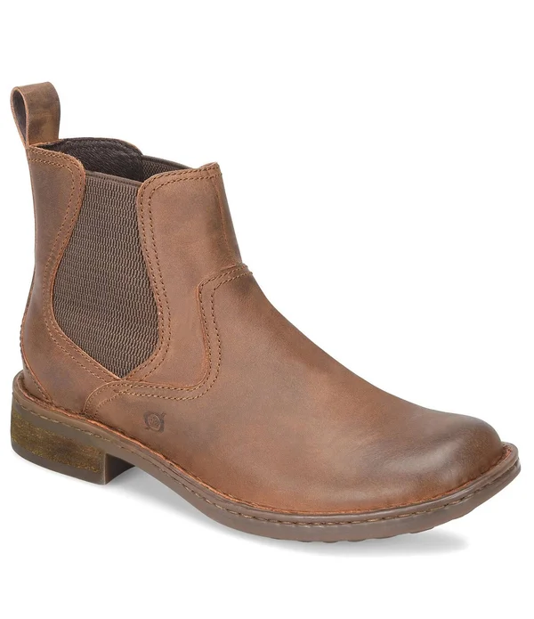 Born Men's Hemlock Leather Chelsea Boots - Mens, 15M, Brown