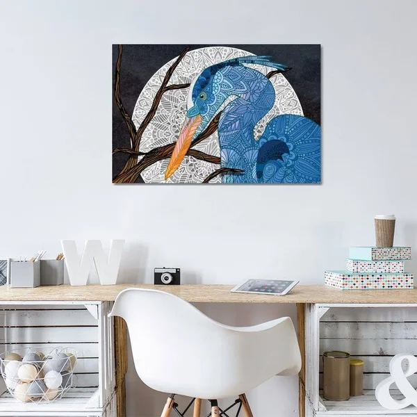 Angelika Parker Canvas Prints - Egret Moon ( Animal Art > Birds > Egrets art)