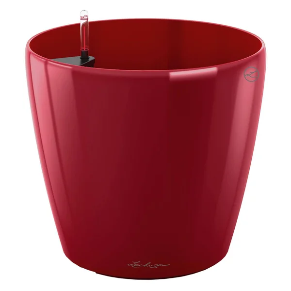 Lechuza Classico Premium Self-Watering Round Planter Scarlet Red Gloss