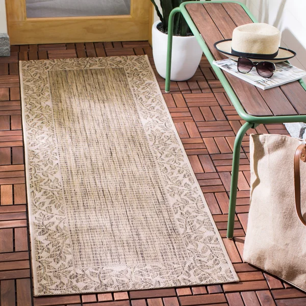 Safavieh Courtyard CY0727-3707 7&10x22 x 7&10x22 Square Red - Natural Area Rug