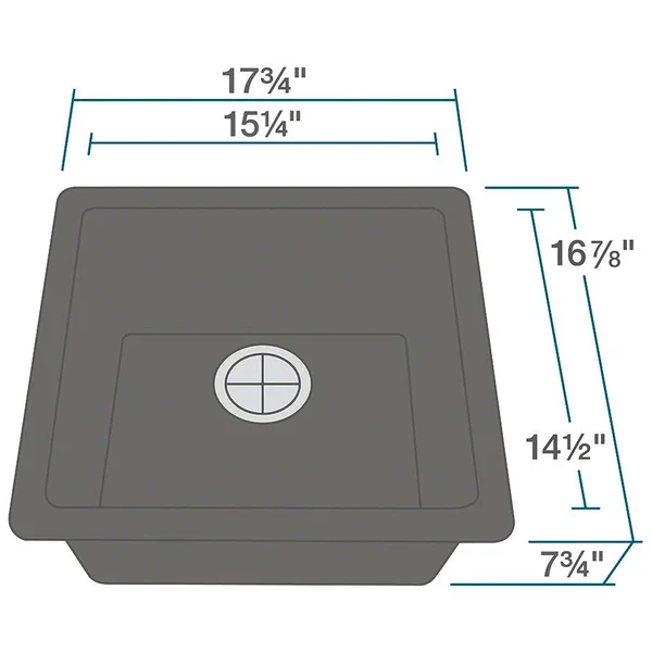 Polaris P508BL Black AstraGranite Single Bowl Kitchen Sink