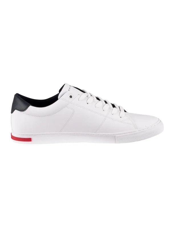 Mens Tommy Hilfiger Essential Leather Trainers - White