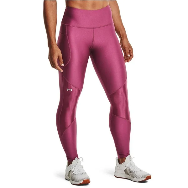 Women's Under Armour HeatGear Shine No-Slip Leggings - Size: Small Long, Brt Pink