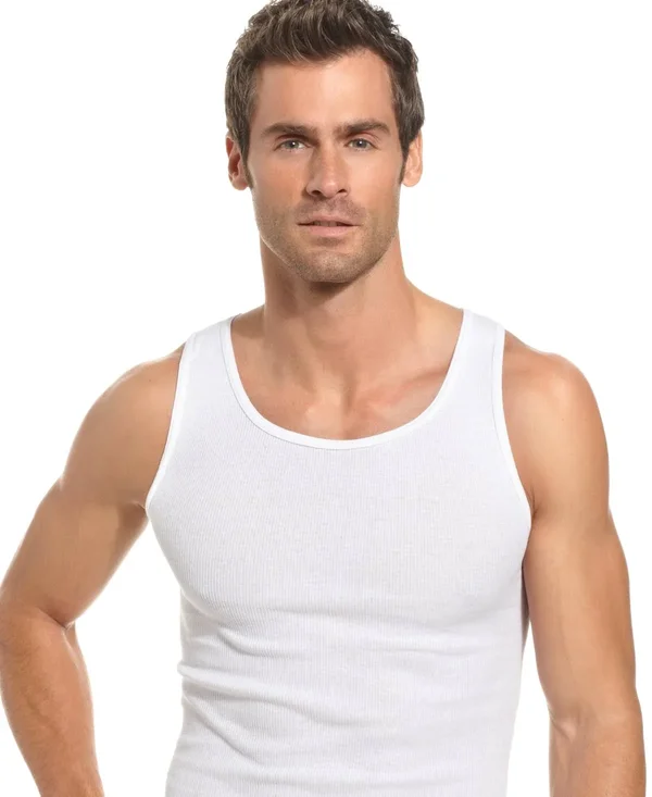 Alfani Men's Underwear, Tagless Ribbed Tank Top 5 Pack - White
