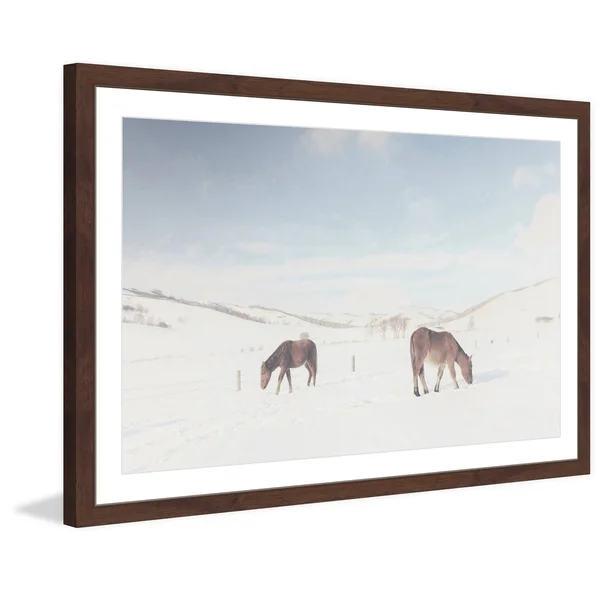 Marmont Hill Two Horses Framed Painting Print - Size: 16 inch x 24 inch