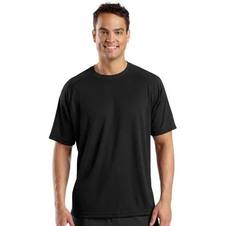 Sport-Tek Mens Raglan Athletic T-Shirt - Pack of 6, Men's, Size: 2XL, Black