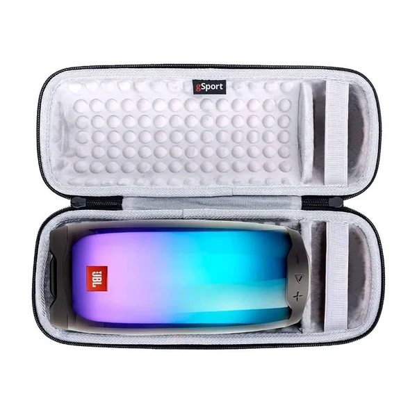 JBL Pulse 4 Ipx7 Waterproof Portable Bluetooth Speaker with 360 Color LED and GSport Deluxe Travel Case (Black)