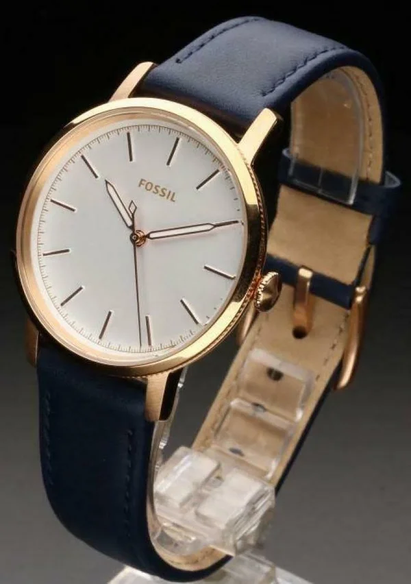 Fossil Women's Neely Blue Leather Band Watch ES4338