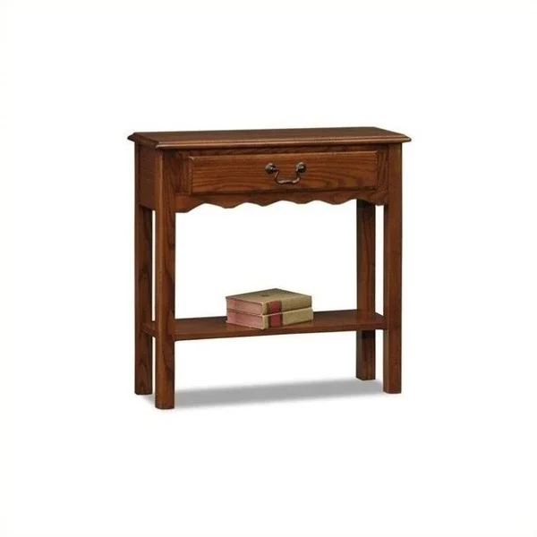 Bowery Hill Wave Console Table in Medium Oak - BH-384251